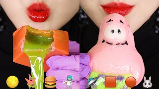 CRUNCH MARSHMALLOW, WAX CANDY HONEY JELLY ASMR EMOJI FOOD ASMR 🍔