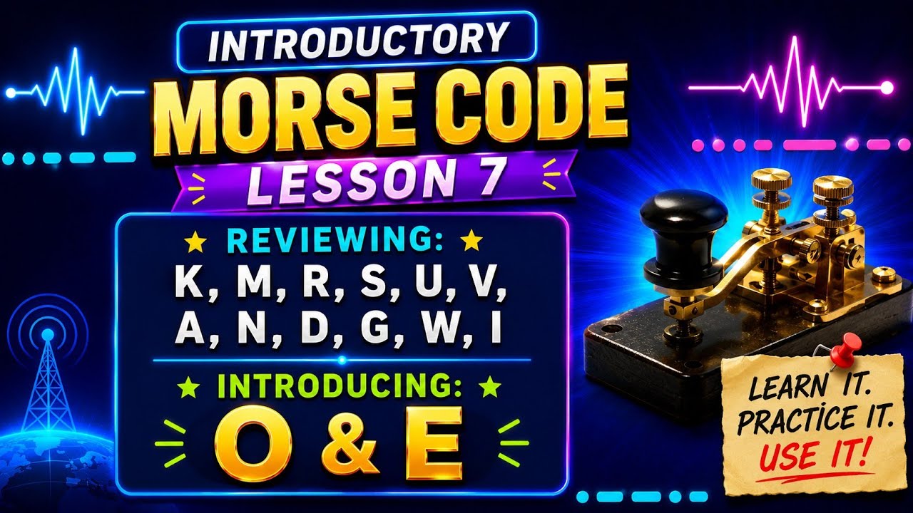 Morse Code Introductory Lesson 7 O and E - YouTube