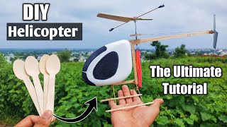 Make a Rubber Band Powered Helicopter using Wooden Spoons #helicopter