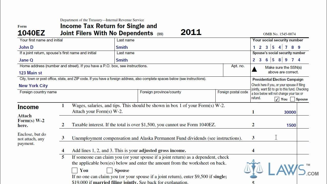 learn how to fill the form 1040ez income tax return for single and joint  filers with no dependents