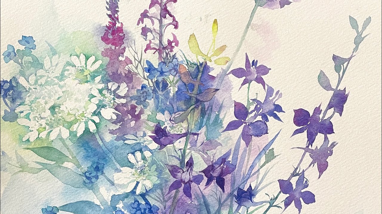 Sketching blue flowers! - YouTube