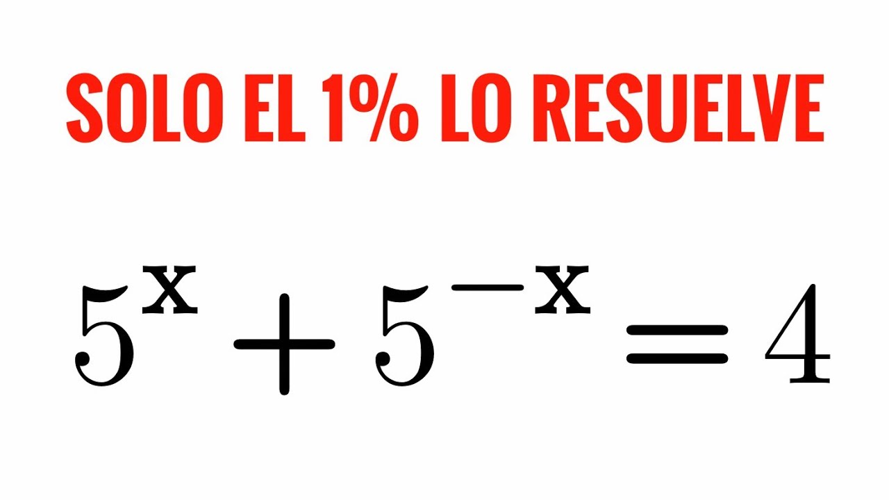 Una ecuación con dos exponentes opuestos/No es complicado calcular x