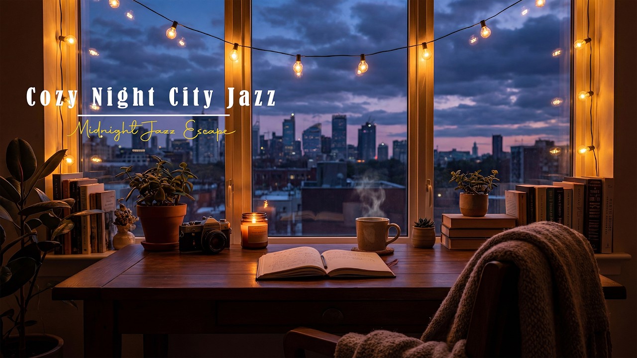 Cozy Night City Jazz ✨Smooth Relaxing Jazz with Cozy Night Ambience for Reading, Work & Quiet Nights