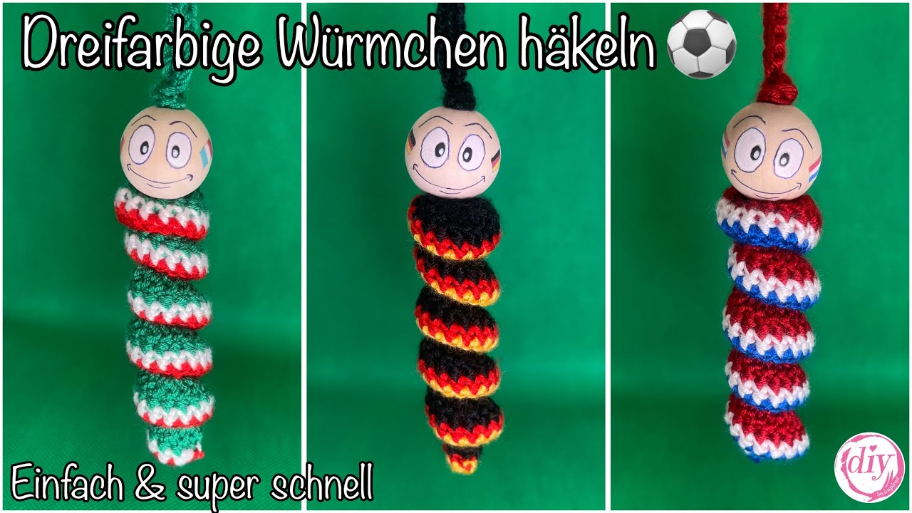 Dreifarbige Glückswürmchen | SCHNELL & EINFACH | Schritt für Schritt häkeln | @DiY l Be Inspired