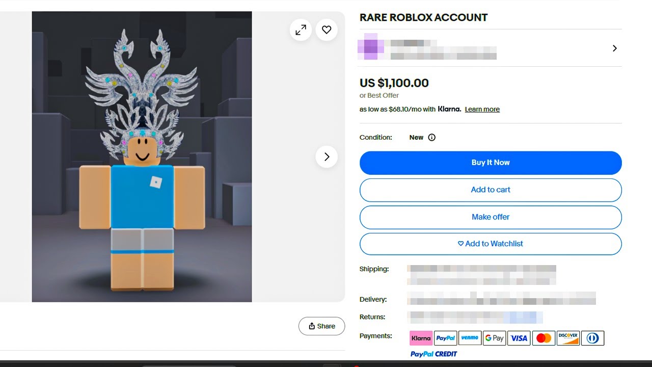 I BOUGHT A $1,000 ROBLOX ACCOUNT - YouTube