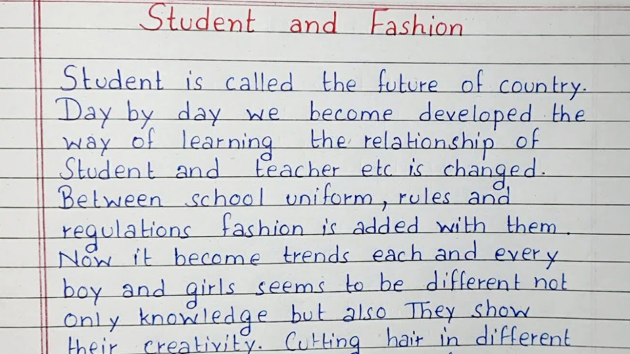 fashion among students essay in english