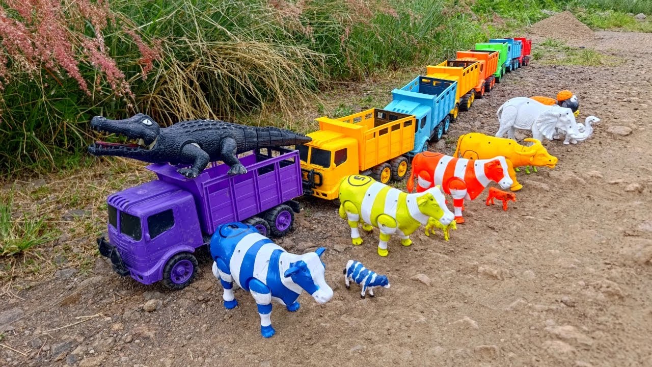 Wow ‼️ Angkut Sapi Lucu Gajah Kambing Kerbau Buaya dengan Truk Oleng