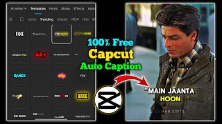 AE Like Caption In Capcut App | Capcut Auto Caption Tutorial In Hindi | Auto Caption Editing Capcut 