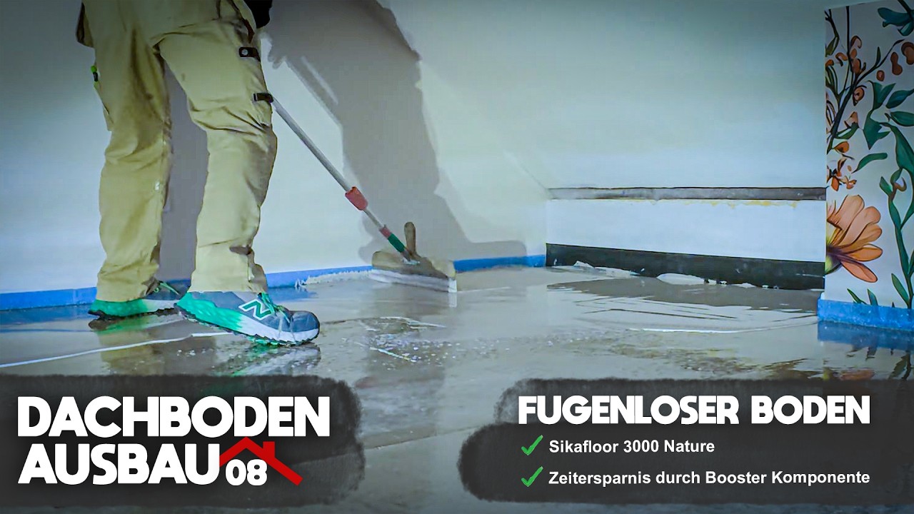 Dachbodenausbau - Folge 8 🏚️ | Fugenloser Boden mit Sikafloor 3000 Nature (Schritt für Schritt)