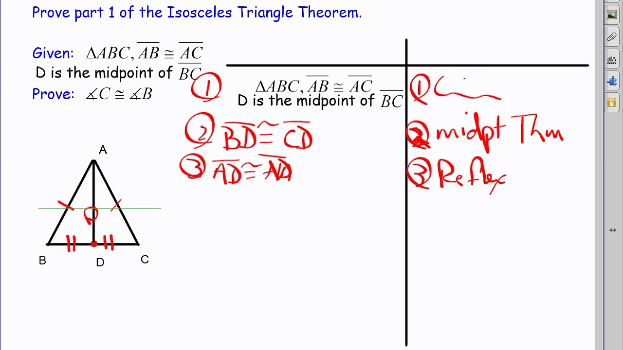 Isosceles triangle theorem 4 6 - YouTube