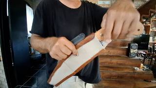 Making a leather scabbard or sheath for my pruning saw