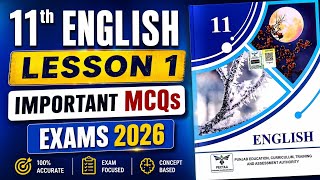Class 11th English Important MCQs of Lesson No 1 | English 1st year Guess Paper Exams 2026 screenshot 5