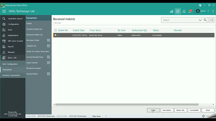 How to convert requisition to issue