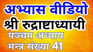 595 Practice Video | Mantra Number 41 | Fifth Chapter | Shri Rudrashtadhyayi | Acharya Abhiram Sh...