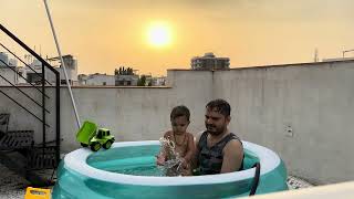 Water Fountain In Bathtub With Papa