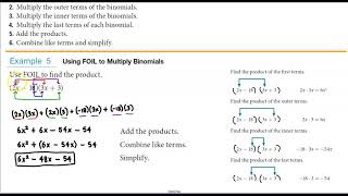 Math 10 1.4 Example 5 Using FOIL to Multiply Binomials