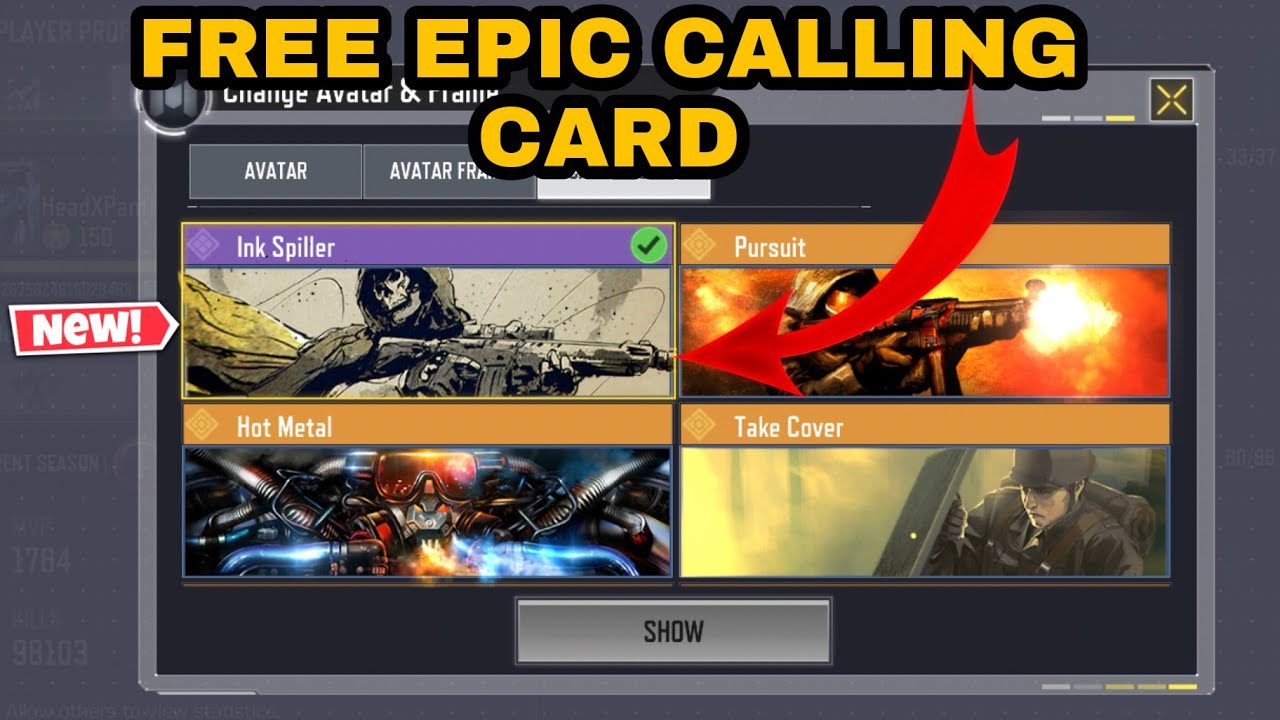 How To Unlock Ink Spiller Epic Calling Card In Cod Mobile Youtube