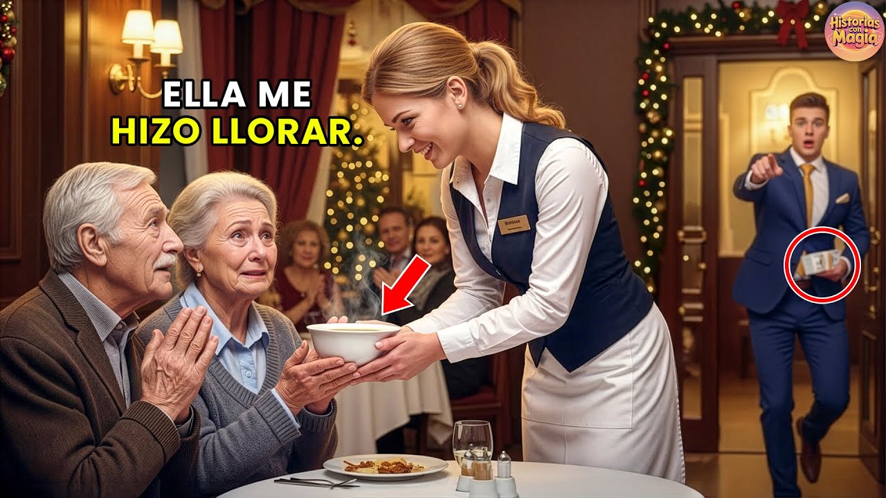 La Mesera Fue Burlada Por Ayudar A Dos Ancianos Pobres, Pero 3 S Luego Apareció Su Hijo Millonario..