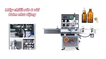 Máy chiết rót tinh dầu bơm nhu động hoàn toàn tự động loại máy chiết rót 4 vòi