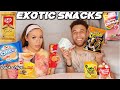 TRYING EXOTIC SNACKS WE DIDN'T EVEN KNOW EXISTED MUKBANG