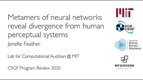 DOE CSGF 2020: Metamers of Neural Networks Reveal Divergence from Human Perceptual Systems