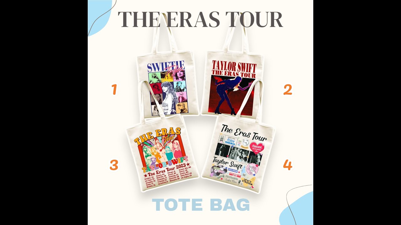 Eras Tour Inspired Canvas Tote Bag product demo - YouTube
