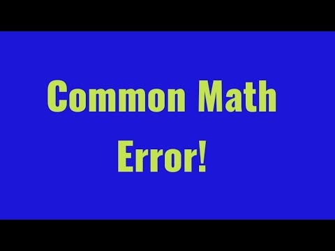Common Math Errors - YouTube