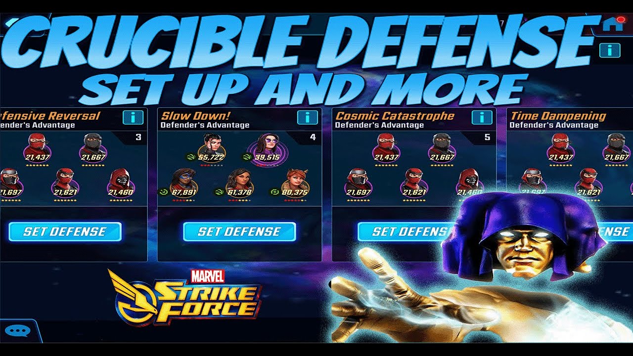 Crucible Defense Set up & more MSF Marvel Strike Force YouTube