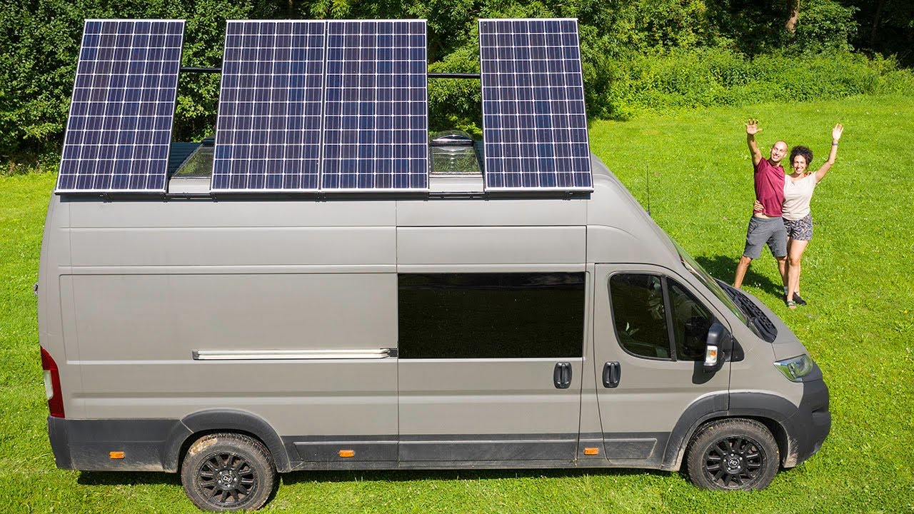 Installing 1000w Solar Panel Lift for Off Grid Campervan / Van Build ...