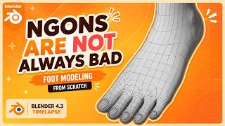 Ngons are NOT always bad in Blender 👀🔥 | Foot Modeling Timelapse