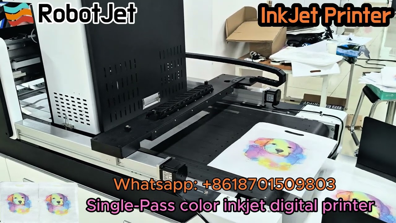 Non-woven bags printing CMKY full color- Single-Pass InkJet Digital Printer 