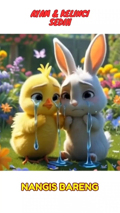 Ayam & kelinci sedih 🐣😢🐰nangis bareng #shorts #ayamlucu #bebeklucu #littleduck #kelincilucu