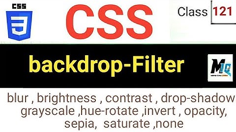 CSS backdrop-filter property | in urdu Hindi tutorial