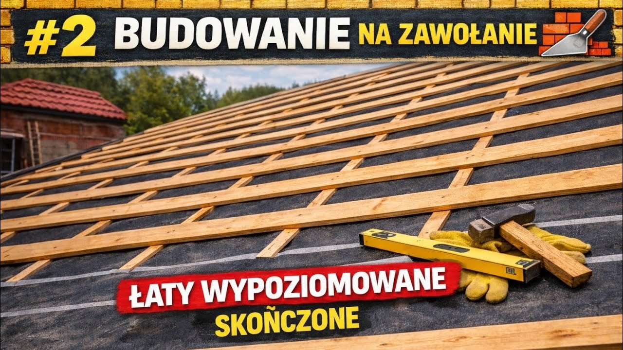 Łaty wypoziomowane, szykujemy się do dachówki 