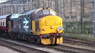 The Class 37 BR Large Logo Blue No.37403 with S.R.P.S. RailTours ESC, was arrived at Carlisle.