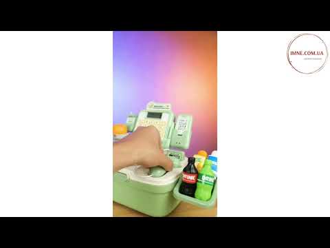 Интерактивная касса игрушка с калькулятором для ребёнка 42 предмета свет мелодии учит счету развивает внимание, видео 1