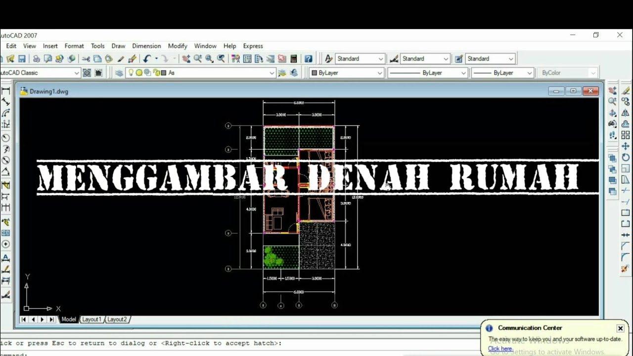 Menggambar denah  rumah  Tutorial  AUTOCAD  YouTube