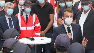 Macron visite l'usine du constructeur ferroviaire CAF dans les Hautes-Pyrénées | AFP Images