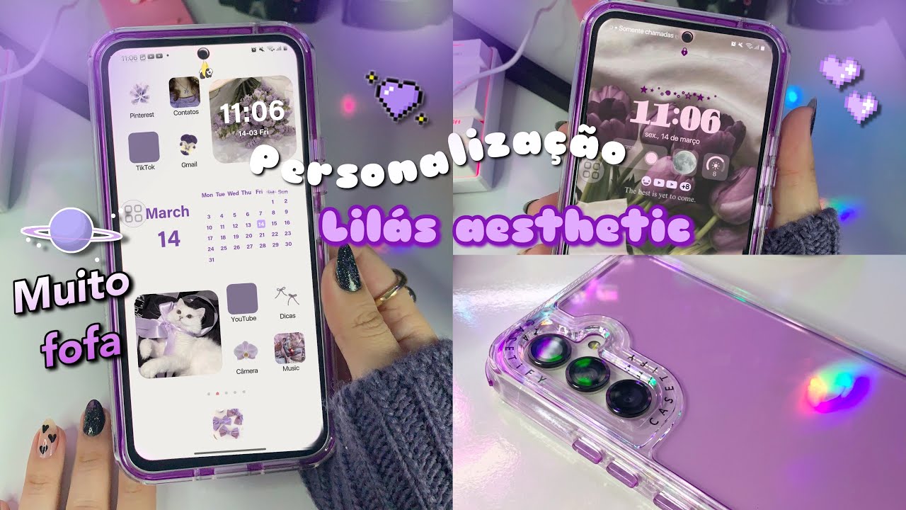 PERSONALIZAÇÃO E ORGANIZAÇÃO DO ZERO NO SAMSUNG A54: lilás aesthetic