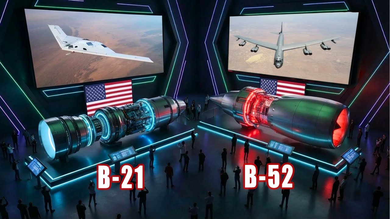 B-52 Stratofortress vs B-21 Raider | INCREDIBLE ENGINE Differences