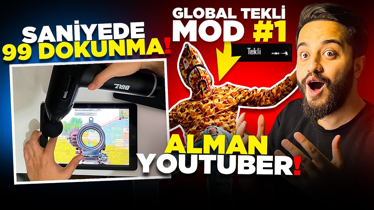 DÜNYA TEKLİ MOD BİRİNCİSİ ALMAN YOUTUBER İLE TANIŞTIM! SANİYEDE 10 KERE DOKUNUYOR! PUBG Mobile