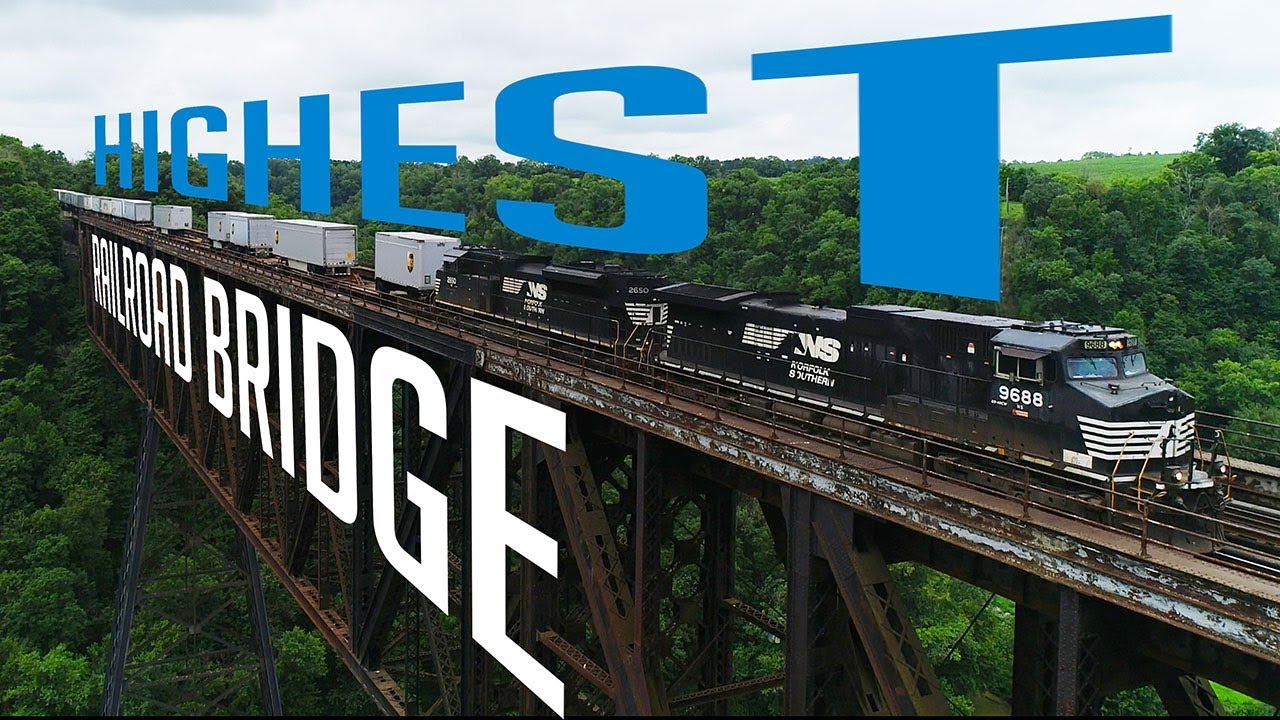 Highest Train Bridge by Drone KEN HERON (High Bridge, Kentucky) YouTube