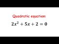 How to solve quadratic equation
