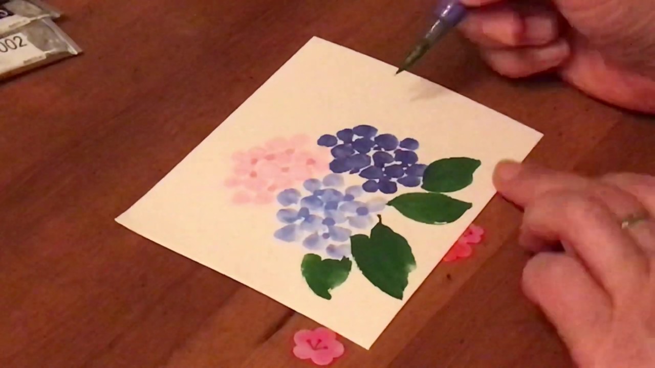 初めての人でも簡単に描けます あじさい Part 3 花 水彩画even The First Person Can Easily Draw Hydrangea Watercolor Youtube