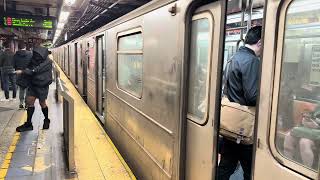 IRT Broadway Line: 1/2/3 trains at 72nd street with R62/A and R142 subway cars