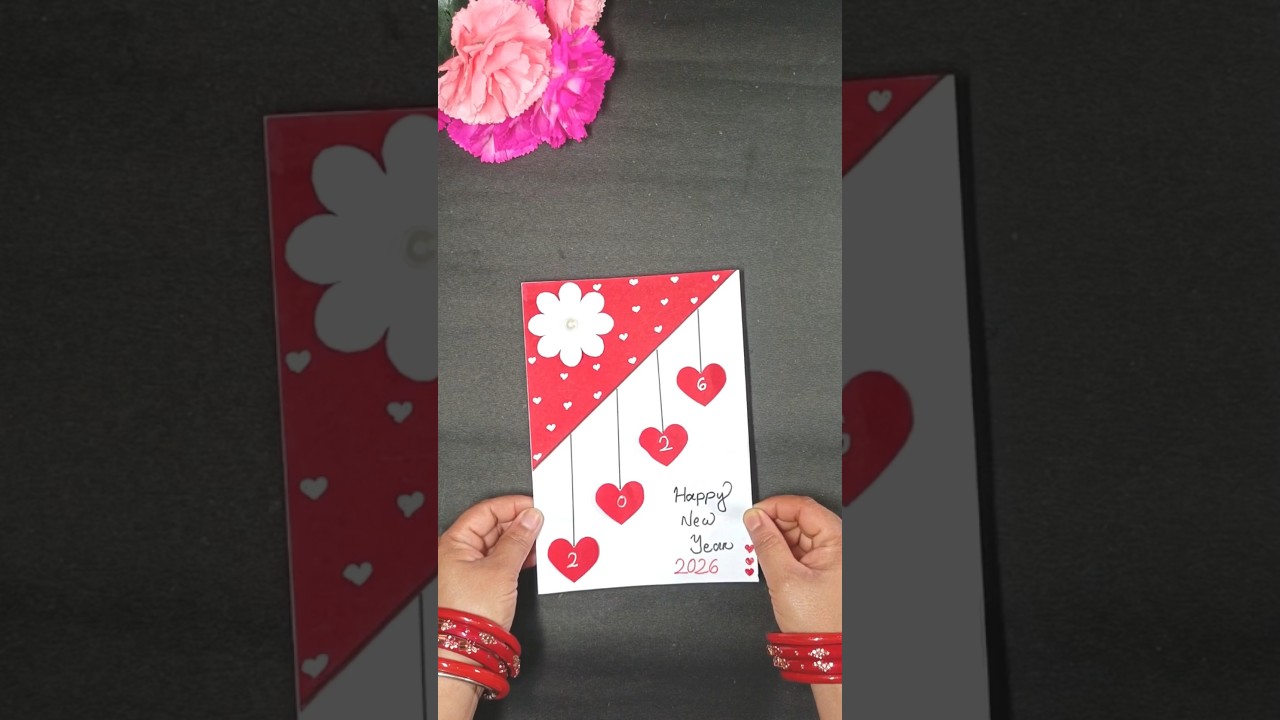 2026 Greetings Card Idea||new year greeting card making 2026||@crafthivestudio2019 