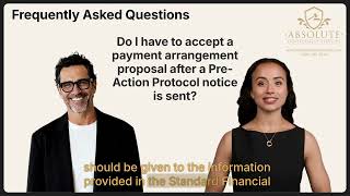 Do I have to accept a payment arrangement proposal after a Pre Action Protocol notice is sent