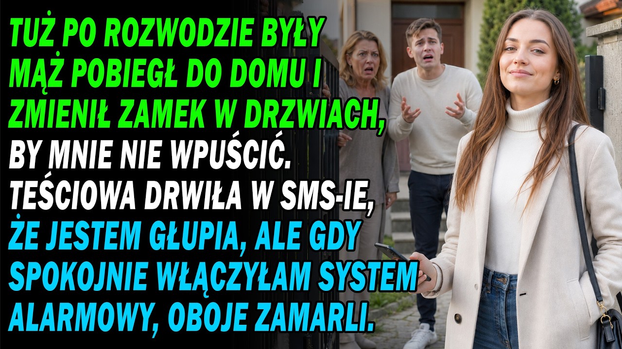 # HOOK (100–120 słów) **Zamknęłam właśnie bramę willi w Wilanowie, patrząc w kamerze, jak mój były mąż szarpie klamkę znowu zmienionego zamka.** Jesienny wiatr przetaczał się przez korytarz Sądu...