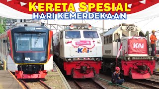 Jakarta Trainspotting: Indonesian Independence Day Special! See Flag-Decorated Locos!