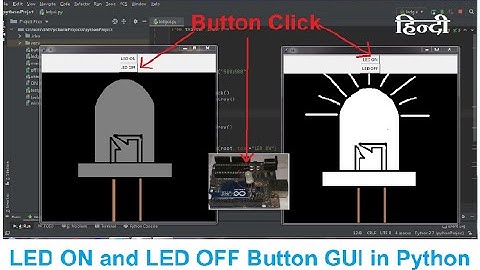 GUI in Python with LED ON and LED OFF button and image(HINDI)